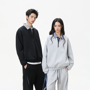 智快鱼曼哈顿港仔文艺男店铺法国公鸡男装2026新款痞帅单农卫衣男