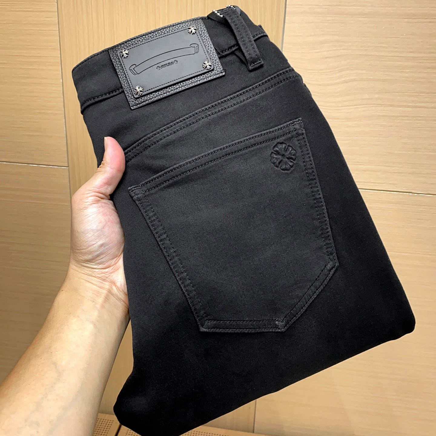 修身欧美简约牛仔裤厚款高档小脚