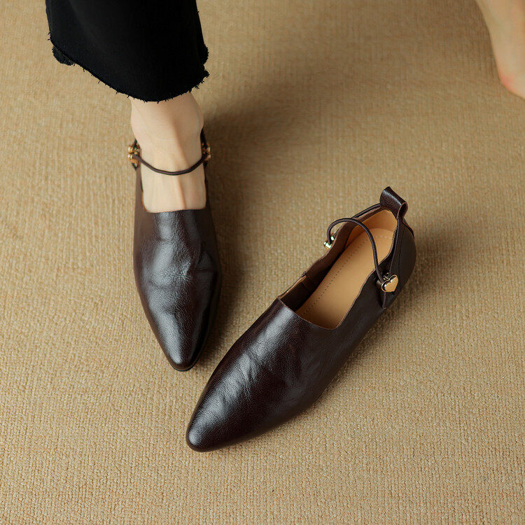 法式复古尖头深口小皮鞋女2025春秋季软羊皮一字带低跟单鞋奶奶鞋,女鞋,深口单鞋,淘宝优惠券,粉丝福利购,淘宝优惠卷