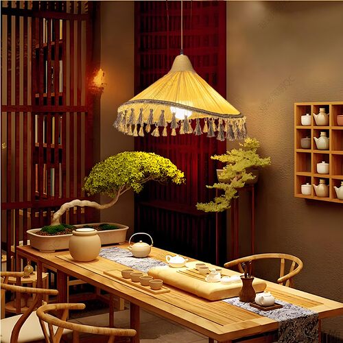 餐厅吊灯LED复古灯北欧田园风