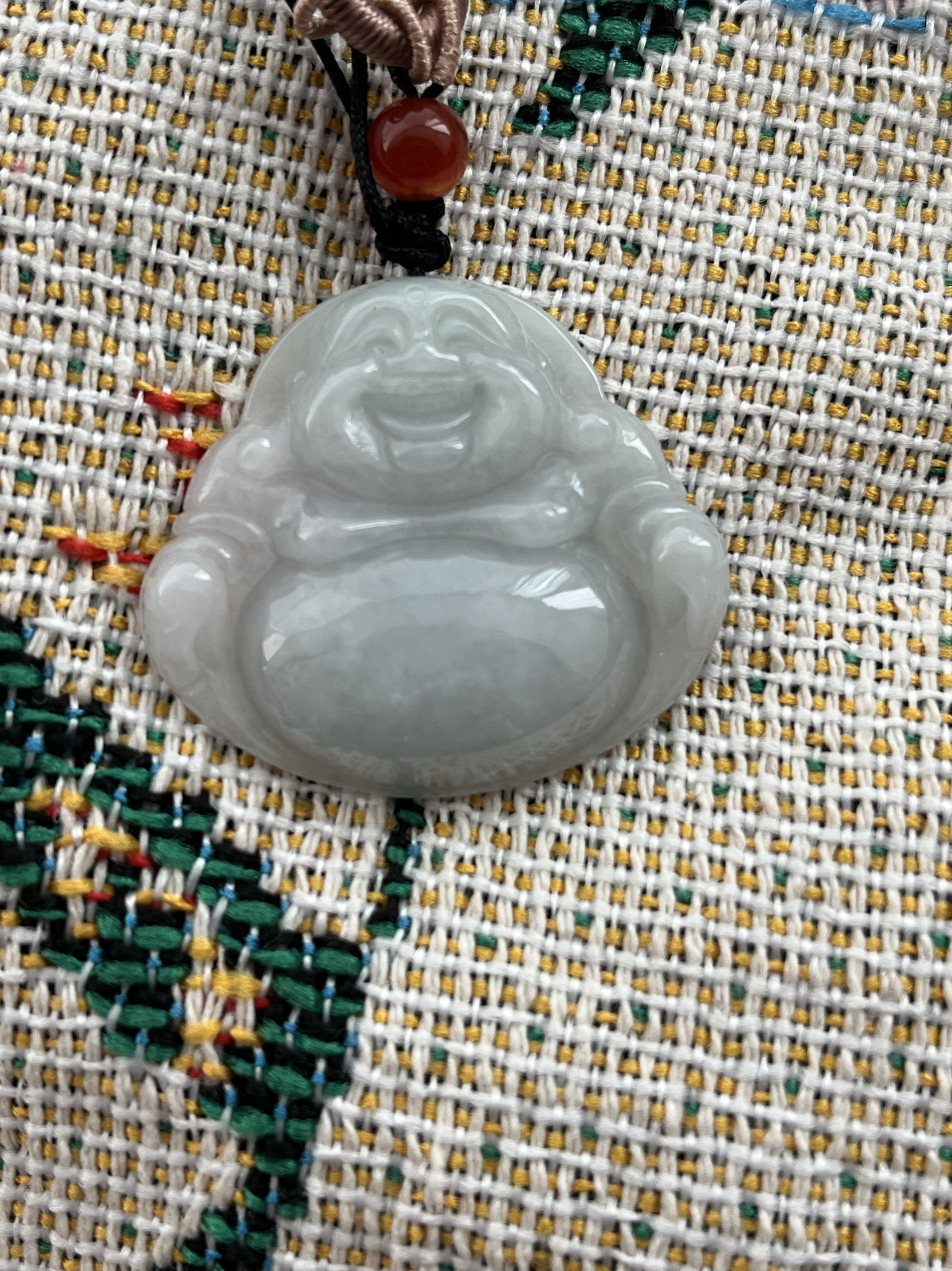 天然翡翠缅甸天然翡翠A货弥勒佛颈饰