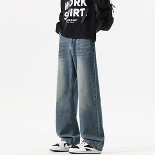 秋季重磅新款青少年美式宽松牛仔裤YKK拉链设计挺括有型舒适长裤