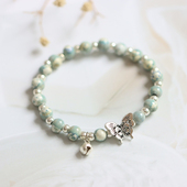 盐湖蝶澈 蝴蝶瓷珠手链气质百搭88 文艺国风景德镇陶瓷手串新中式