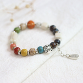 瑞狮欣舞 民族风国风景德镇陶瓷手串新中式 文艺小清新瓷珠手串56