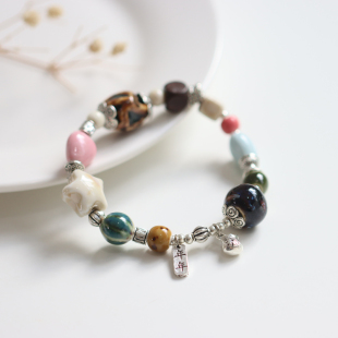 星梦辰河 国风陶瓷手链文艺民族风景德镇手串395 一缕瓷原创新中式