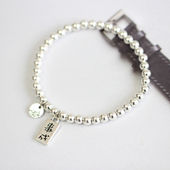 简约时尚 首饰品5 流行合金仿古银珠手串男女礼物手链个性