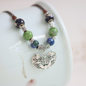 荷塘月色 原创一缕瓷民族风景德镇陶瓷项链女古风毛衣链吊坠419