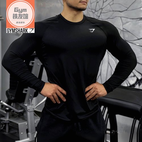速干GYMSHARK ELEMENT长袖男士美式运动健身高弹紧身速干透气t恤