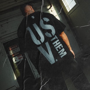 美潮GYMREAPERS运动健身休闲重磅印花短袖 宽松透气棉质t恤 男士