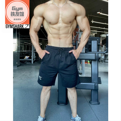 GYMSHARK CRITICAL毛边短裤男美式跑步运动棉质透气刺绣标五分裤