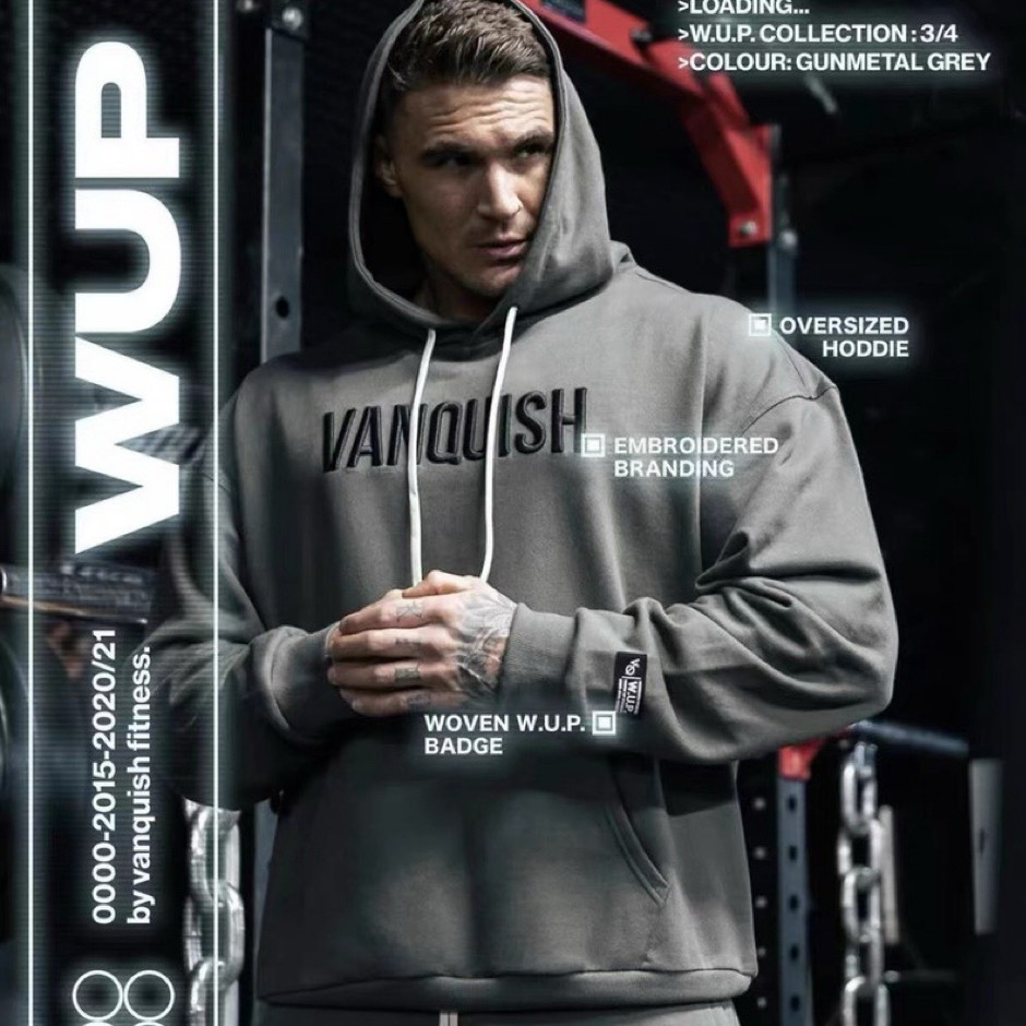 超帅VANQUISH黑五卫衣VQ男女美式运动休闲宽松刺绣标棉质毛圈外套