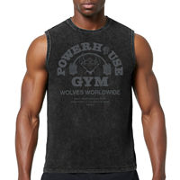 Darcsport collaboration Powerhouse washed-out men's sports and fitness loose vest cotton sleeveless T-shirt thumbnail 3