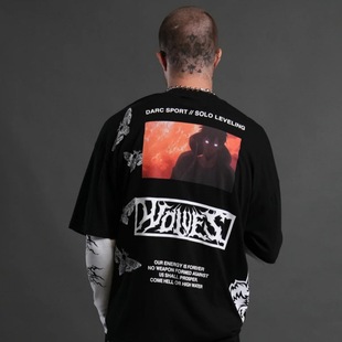 男女美式 LEVELING联名短袖 运动休闲宽松棉质T恤 SOLO DARCSPORT