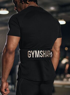 GYMSHARK鲨鱼健身训练等宽快扣刺绣腰带深蹲训练深蹲力量举腰带