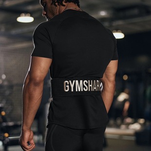 GYMSHARK鲨鱼健身训练等宽快扣刺绣腰带深蹲训练深蹲力量举腰带