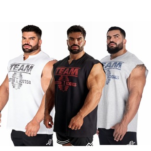 男华夫格健身运动宽松跑步无袖 TEAM训练坎袖 背心坎肩 BODY BETTER