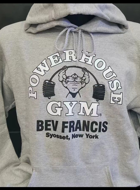 美国POWERHOUSE宝力豪加绒卫衣男女美式运动休闲健美宽松运动外套