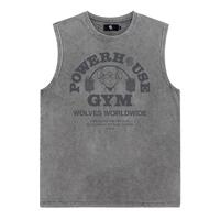Darcsport collaboration Powerhouse washed-out men's sports and fitness loose vest cotton sleeveless T-shirt thumbnail 6