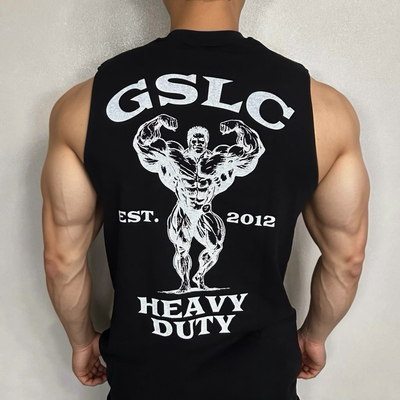 GYMSHARK HEAVY DUTY健身背心男士棉质鲨鱼坎肩透气背心训练无袖