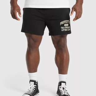 GYMSHARK lightweight Jersey男运动休闲字母标轻盈棉质弹性短裤