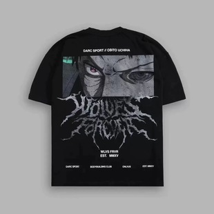 DARCSPORT狼头火影忍者联名短袖男女美式运动休闲宽松棉质t恤2026