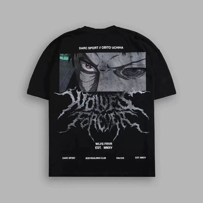 DARCSPORT狼头火影忍者联名短袖男女美式运动休闲宽松棉质t恤2026
