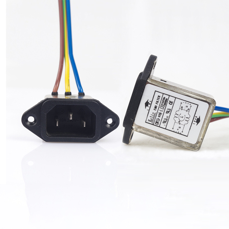 台湾Keils 电源滤波器220V3A6A10A单相引线式插座电源净化器 CW1D