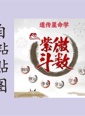 易学国学术数图紫微斗数自粘贴画