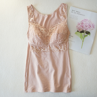 日系文胸背心女士内衣一体式 免穿胸罩无钢圈N11蕾丝睡眠背心