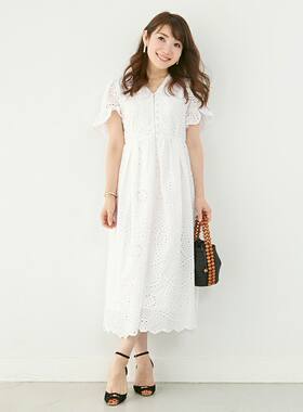 女棉连衣裙公主裙蕾丝镂空A字型