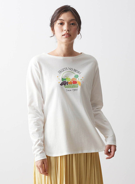 新款女士纯棉长袖T恤简约休闲宽松打底衫T109日系千家上衣白色