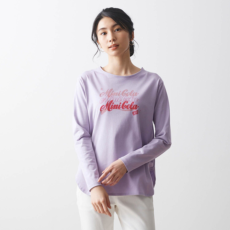 新款女士长袖印花日系纯棉T恤