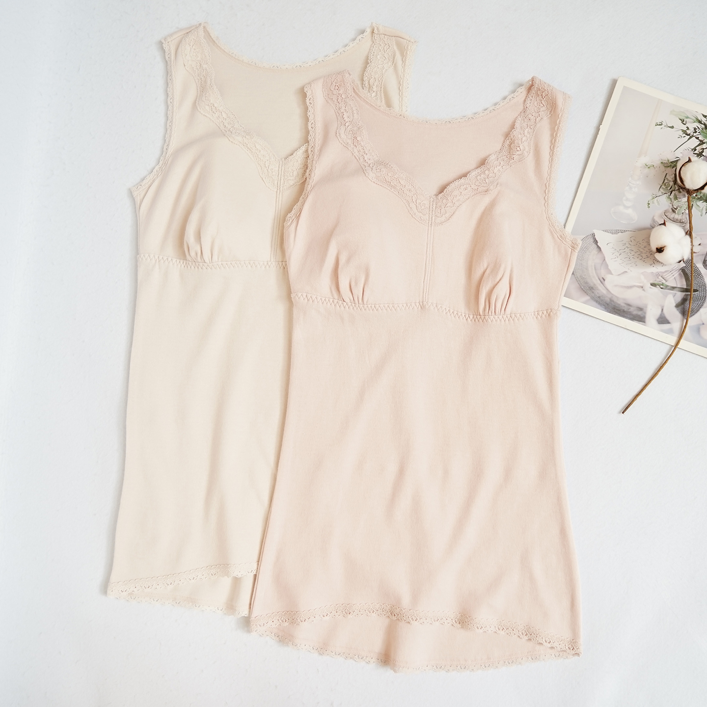 日系女士一体文胸背心胸垫内衣