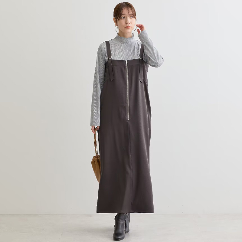 日系女士背带裙连衣裙长裙裙子