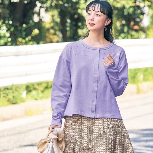 全棉刺绣短款开衫日系女士卫衣