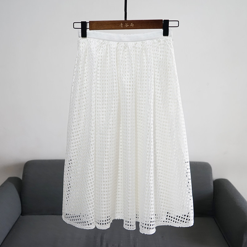 春款香气优雅精致镂空白色裙子中长春装A字半身裙大码女装1392|ruв категории Женская одежда, юбка - от Buy2taobao.com для оказания профессиональной услуги покупки агента Taobao