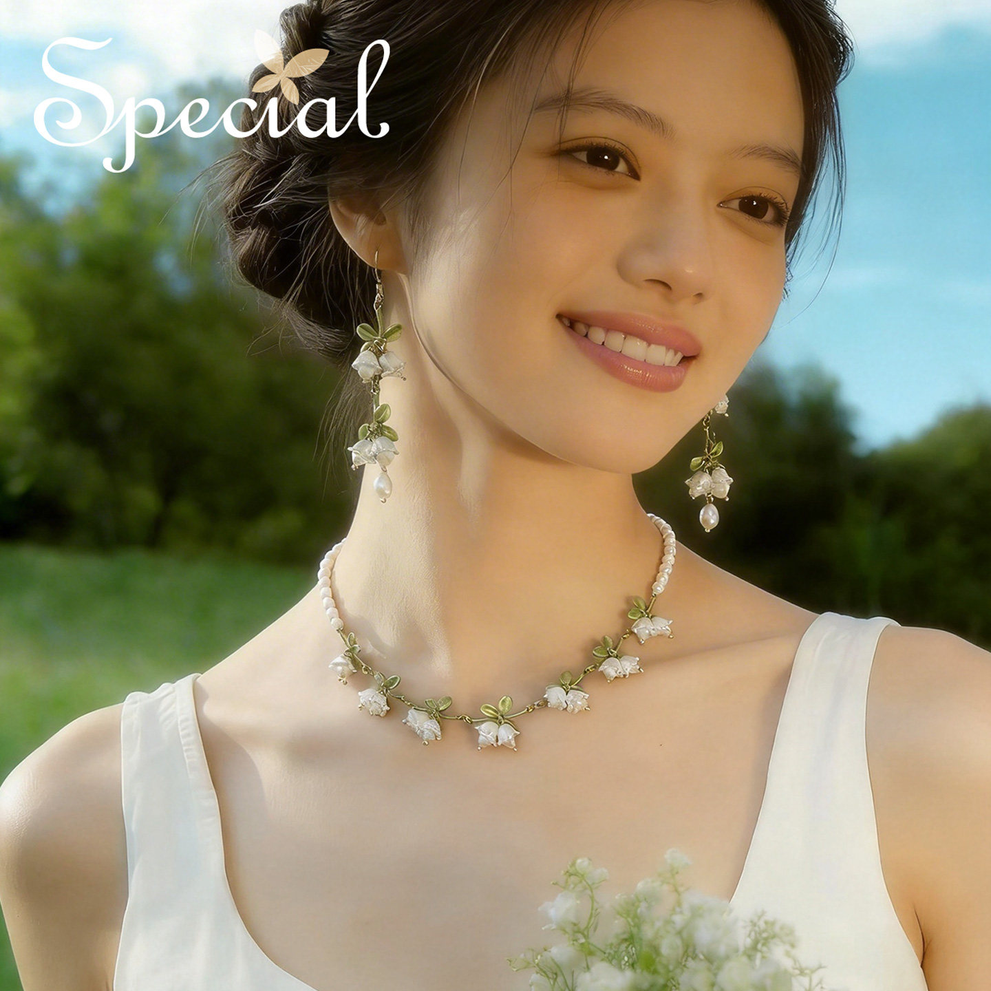 SPECIAL淡水珍珠森系轻奢小众设计铃兰花项链颈链锁骨链2026新款