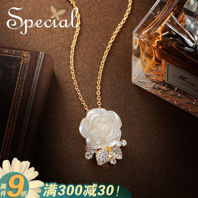 Special欧美项链女锁骨短款吊坠潮颈链毛衣胸针胸花别针蔷薇之城
