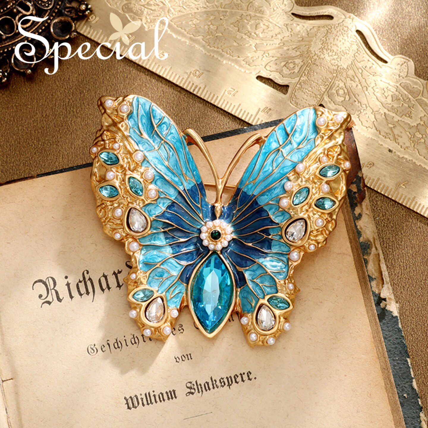 SPECIAL欧美风蝴蝶造型胸针丝巾扣大衣包包配件2026年新款礼物