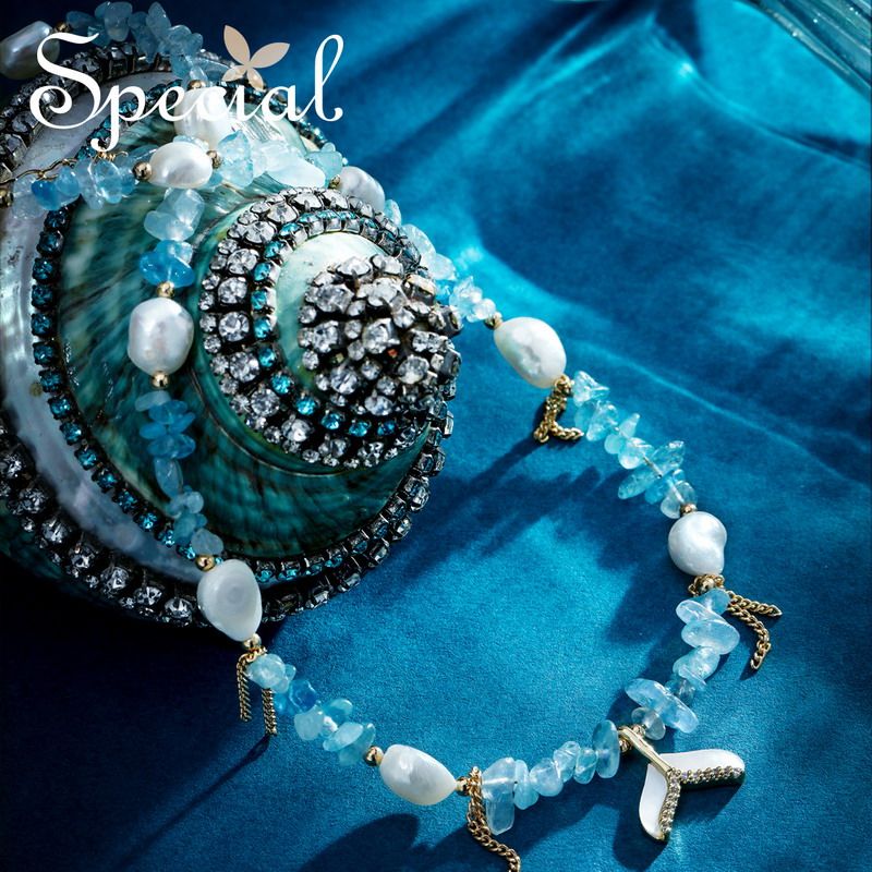 SPECIAL海蓝宝淡水珍珠轻奢时尚复古小众项链颈链女款2026礼物新