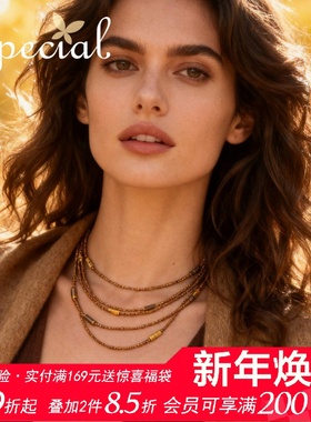 SPECIAL欧美风虎眼石长款叠戴