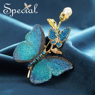 SPECIAL森系蝴蝶淡水珍珠胸针防走光丝巾扣胸花配饰女2026新礼物