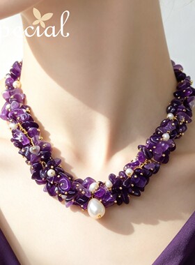 SPECIAL紫水晶欧美宫廷风项链女