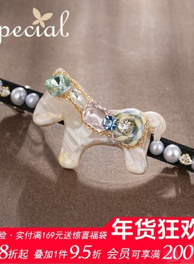 SPECIAL欧美气质小众设计小马造型发夹发饰边夹弹簧夹女2026新款