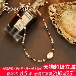 SPECIAL复古欧美风淡水珍珠项链锁骨链气质轻奢毛衣链2025年新款