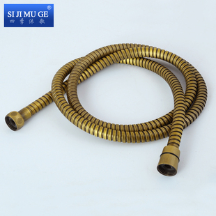 金黑色仿古镀铬加密管防爆1.5米2米淋浴花洒软管伸缩抽拉管不打结
