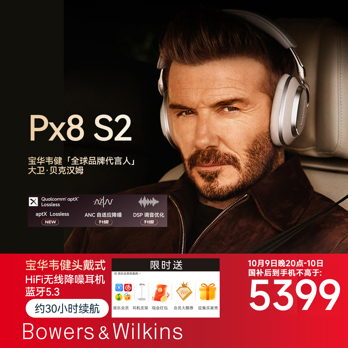 B&W宝华韦健px8S2无线降噪耳机