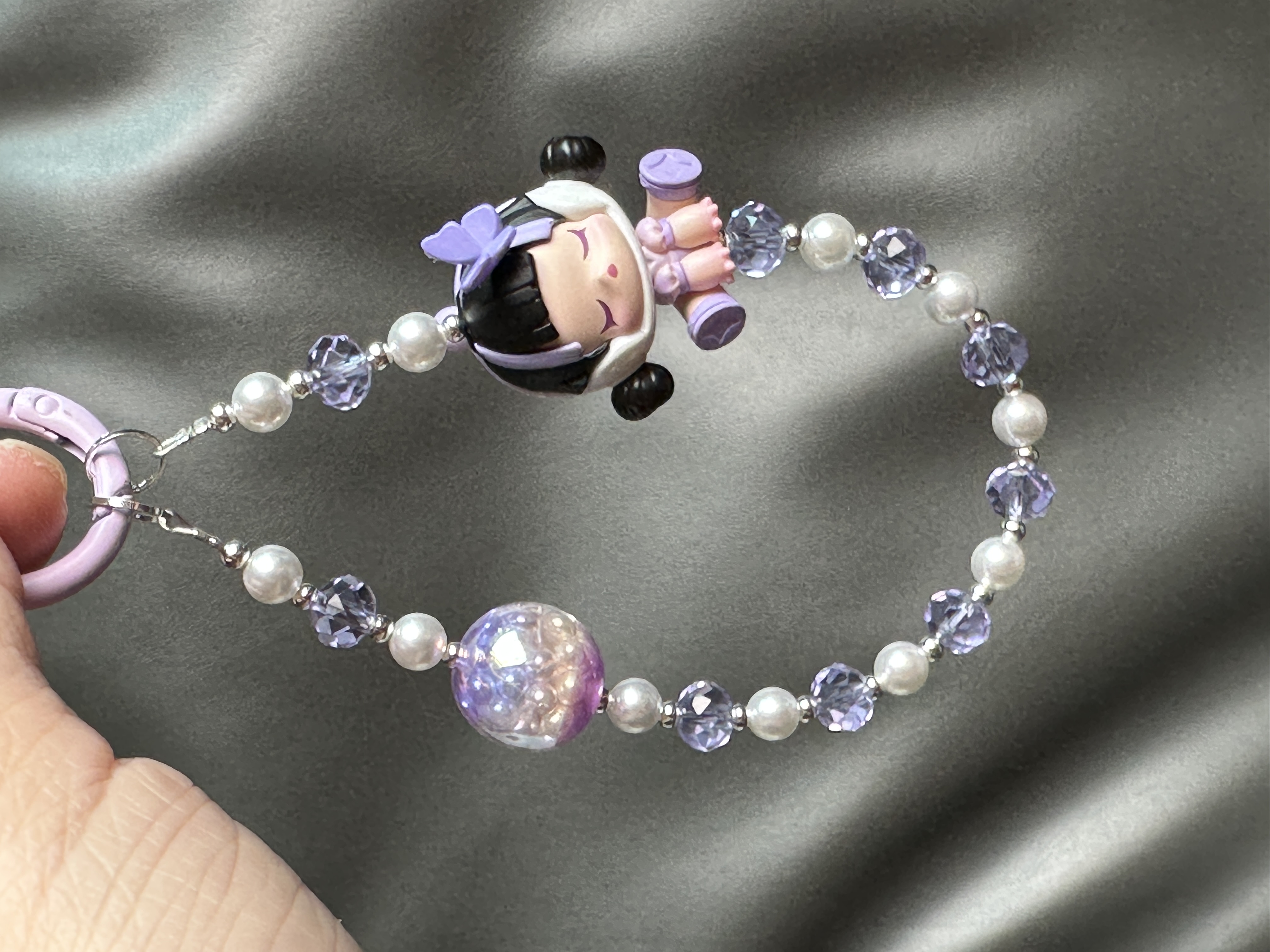 正版泡泡玛特SP萌粒手机链钥匙扣耳机包挂件简易版短链