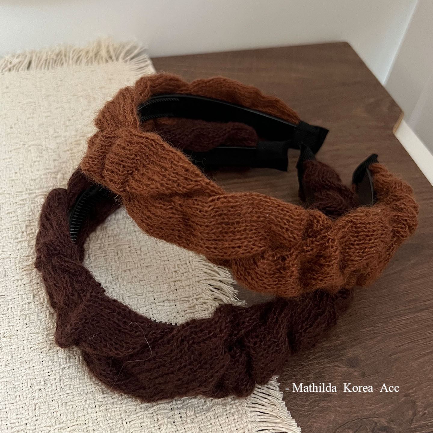 秋冬针织麻花高颅顶发箍