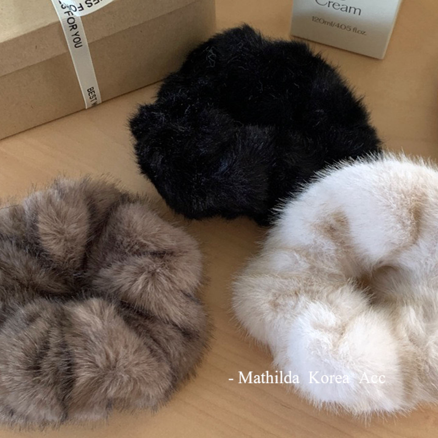 毛绒绒兔毛发圈复古轻奢仿皮草